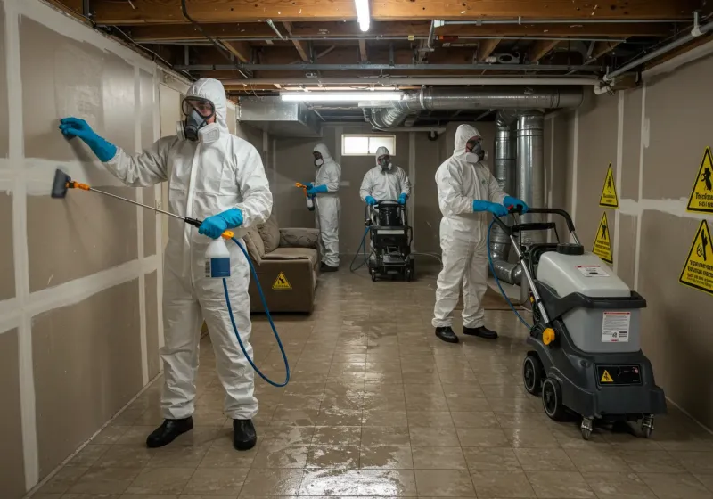 Basement Moisture Removal and Structural Drying process in Hamblen County, TN